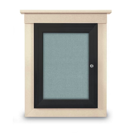 United Visual Products 42"x32" 2-Door Enclosed Letterboard, Green Felt/Cherry UV26235O-CHERRY-GREEN